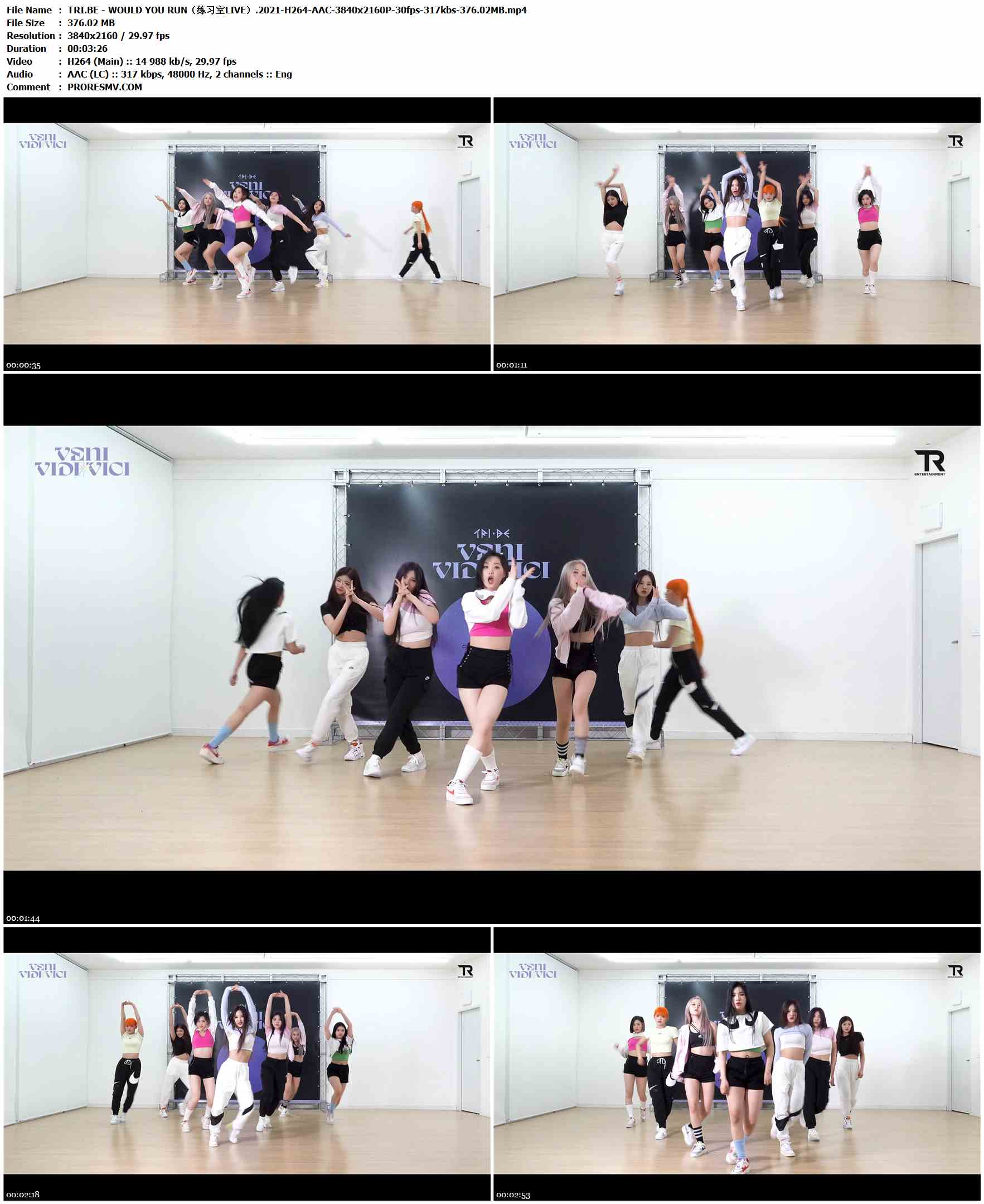 TRI.BE - WOULD YOU RUN（练习室LIVE）.2021-H264-AAC-3840x2160P-30fps-317kbs-376.02MB官方MV_高清MV